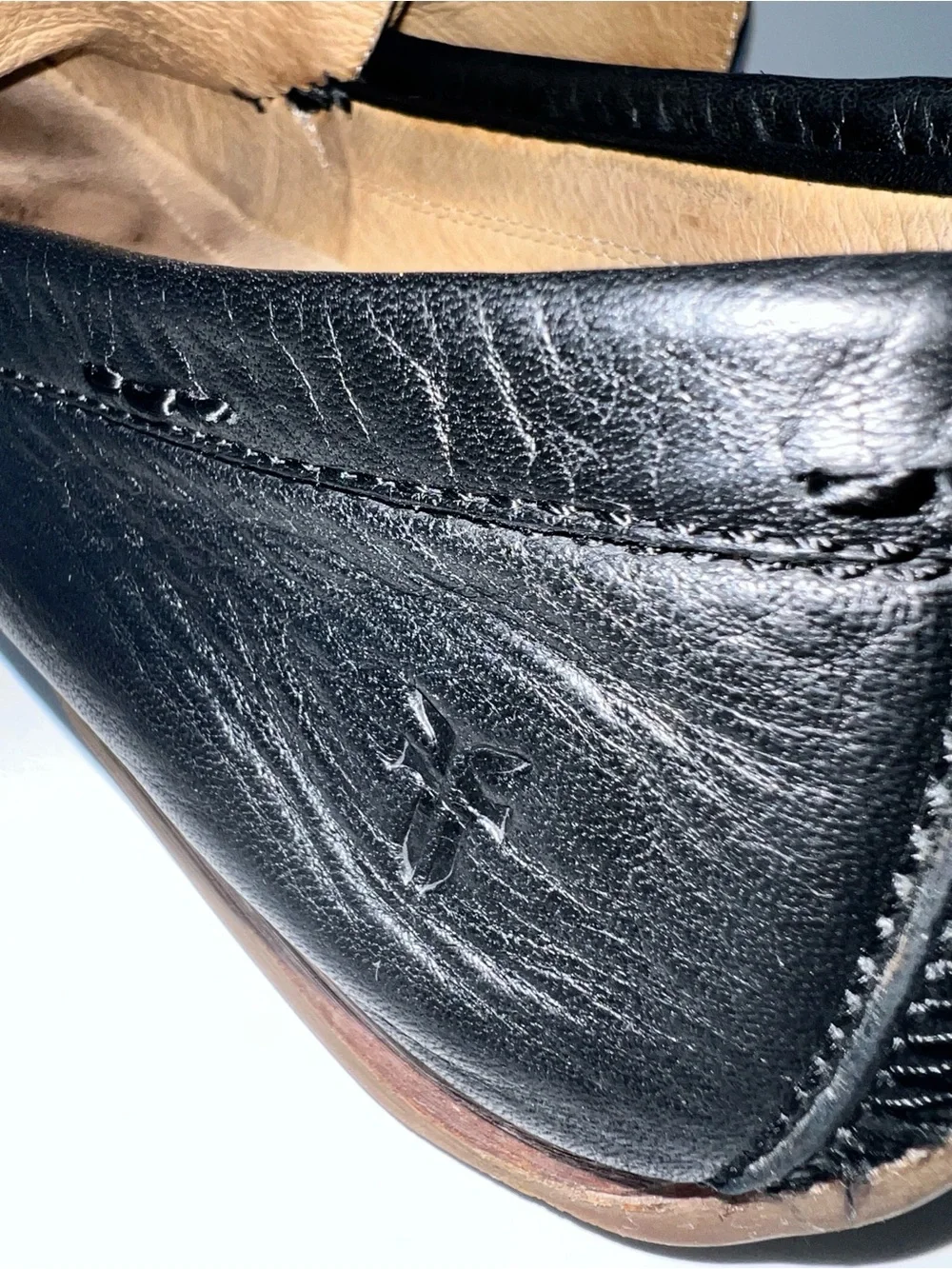 Frye Lewis Venetian Black Leather Driving Loafers Men’s 10.5 Slip On Moccasins